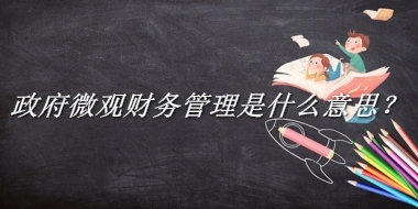 政府微观财务管理来源于哪里？有什么含义吗？-老茶馆万事