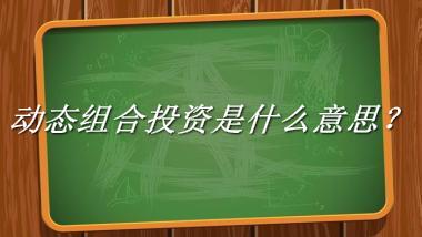 动态组合投资是什么梗_来源/含义/常用方式-老茶馆万事