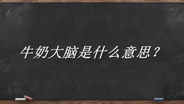 牛奶大脑是什么梗_来源/含义/常用方式-老茶馆万事