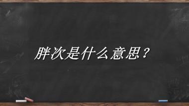 胖次来源于哪里？有什么含义吗？-老茶馆万事