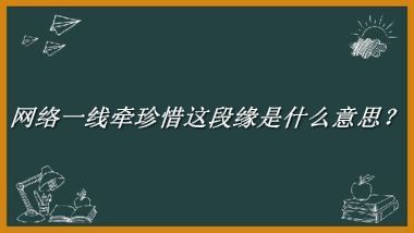 网络一线牵珍惜这段缘是什么梗_来源/含义/常用方式-老茶馆万事