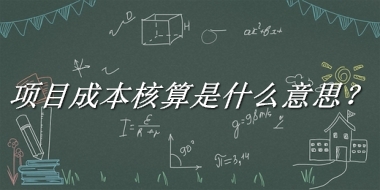 项目成本核算来源于哪里？有什么含义吗？-老茶馆万事