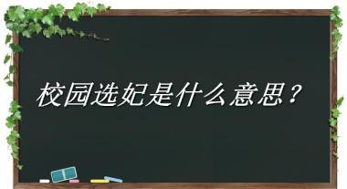 校园选妃来源于哪里？有什么含义吗？-老茶馆万事