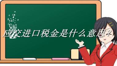 应交进口税金来源于哪里？有什么含义吗？-老茶馆万事