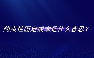 约束性固定成本来源于哪里？有什么含义吗？-老茶馆万事