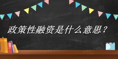 政策性融资是什么梗_来源/含义/常用方式-老茶馆万事