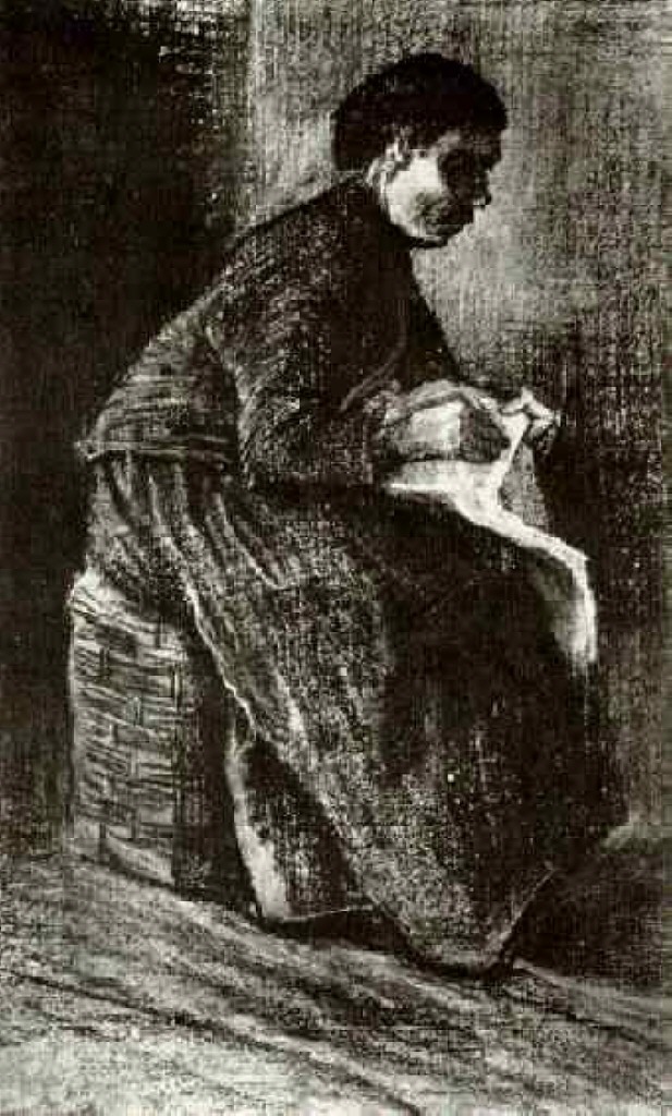 《坐在篮子上缝衣的女人》文森特·梵高知名作品赏析-我的学习汇总