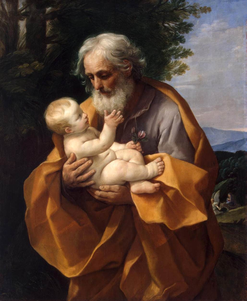 《圣约瑟夫与幼年耶稣》圭多·雷尼知名作品赏析-老茶馆万事